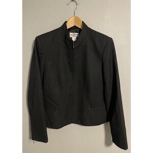 Pendleton Womens Jacket Size 12 Dark Gray 100% Virgin Wool Full Zip Warm Preppy